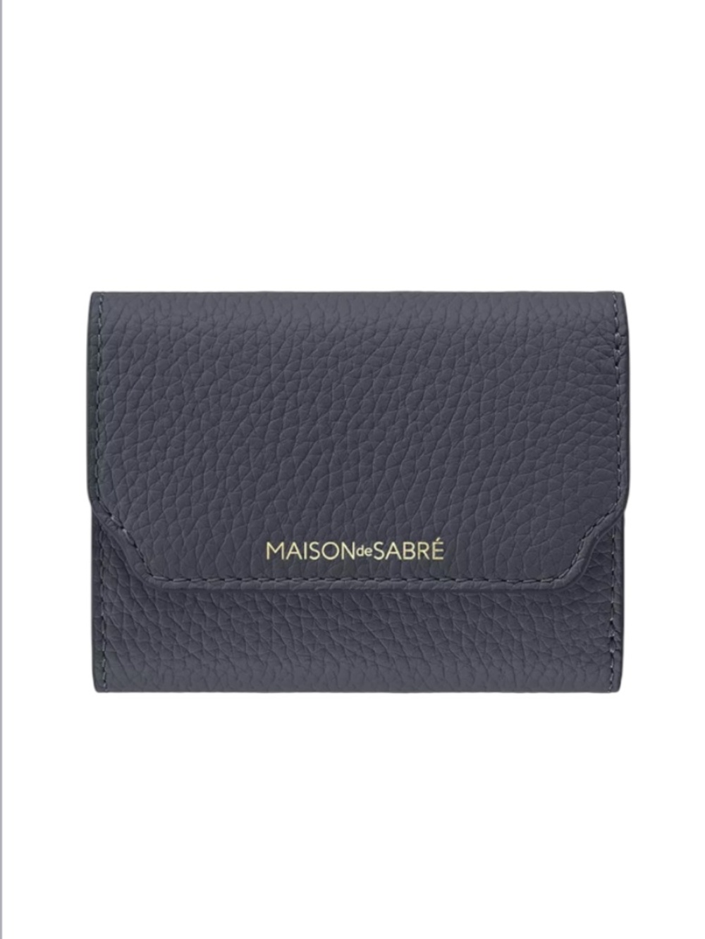MAISON de SABRÉ Leather Trifold Wallet graphite gray and blue new